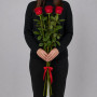 3 красные розы 100 см